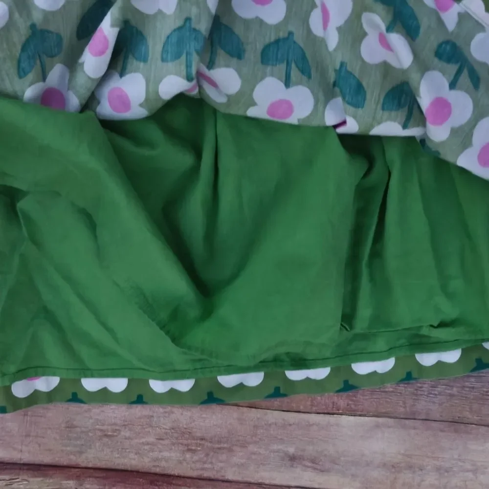 Hanna Andersson Green Floral Dress Size 12
